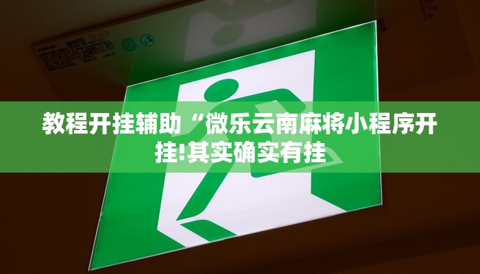 教程开挂辅助“微乐云南麻将小程序开挂!其实确实有挂