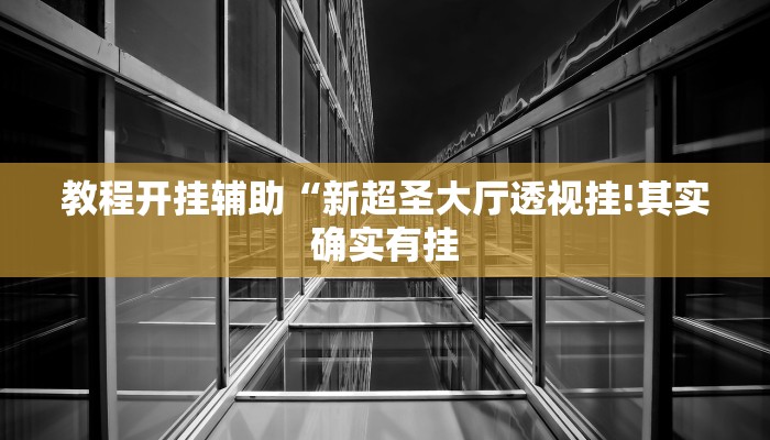 教程开挂辅助“新超圣大厅透视挂!其实确实有挂