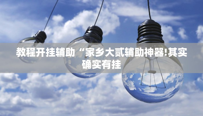 教程开挂辅助“家乡大贰辅助神器!其实确实有挂