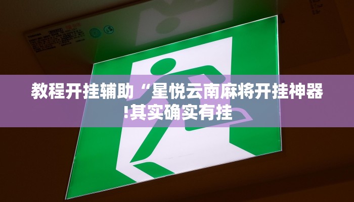 教程开挂辅助“星悦云南麻将开挂神器!其实确实有挂
