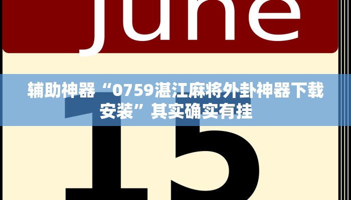 辅助神器“0759湛江麻将外卦神器下载安装”其实确实有挂