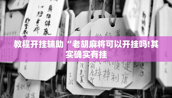 教程开挂辅助“老胡麻将可以开挂吗!其实确实有挂