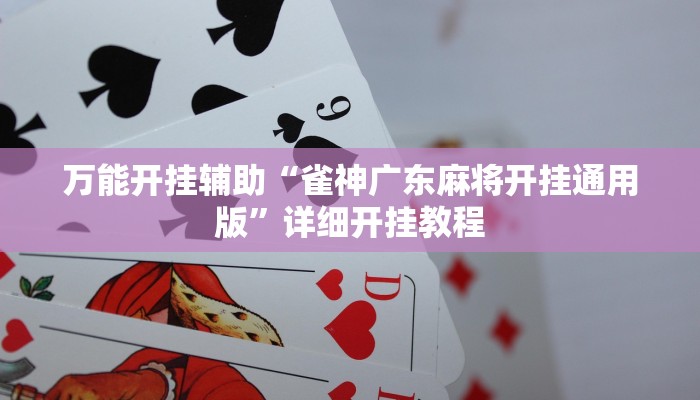 万能开挂辅助“雀神广东麻将开挂通用版”详细开挂教程