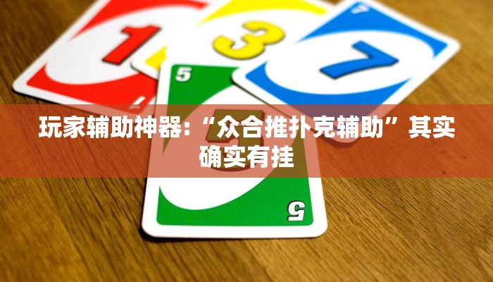 玩家辅助神器:“众合推扑克辅助”其实确实有挂