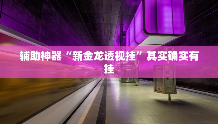 辅助神器“新金龙透视挂”其实确实有挂