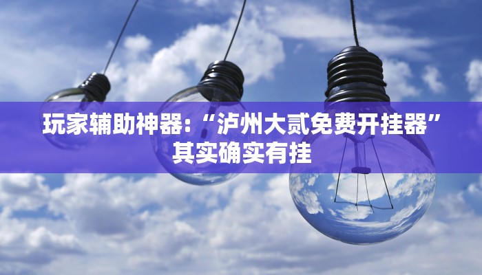 玩家辅助神器:“泸州大贰免费开挂器”其实确实有挂