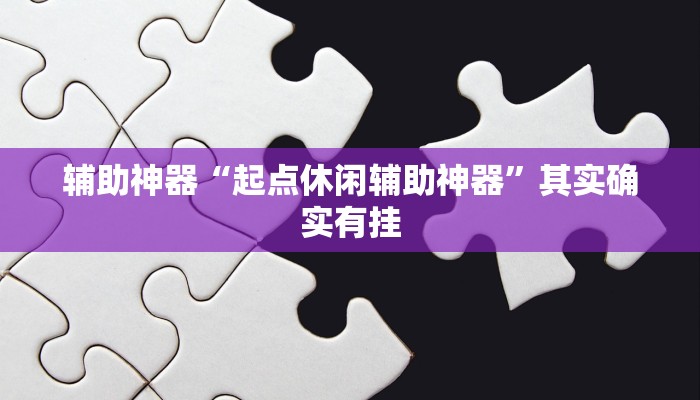辅助神器“起点休闲辅助神器”其实确实有挂