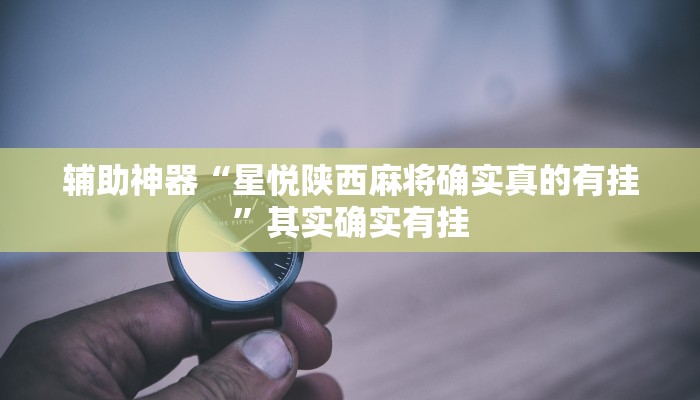 辅助神器“星悦陕西麻将确实真的有挂”其实确实有挂
