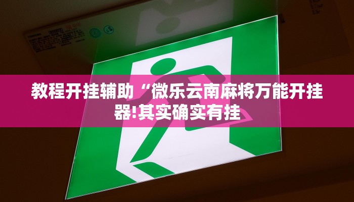 教程开挂辅助“微乐云南麻将万能开挂器!其实确实有挂