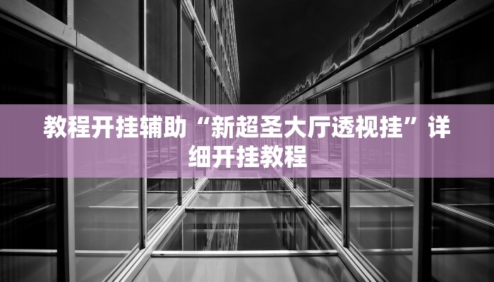 教程开挂辅助“新超圣大厅透视挂”详细开挂教程