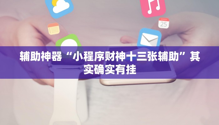 辅助神器“小程序财神十三张辅助”其实确实有挂