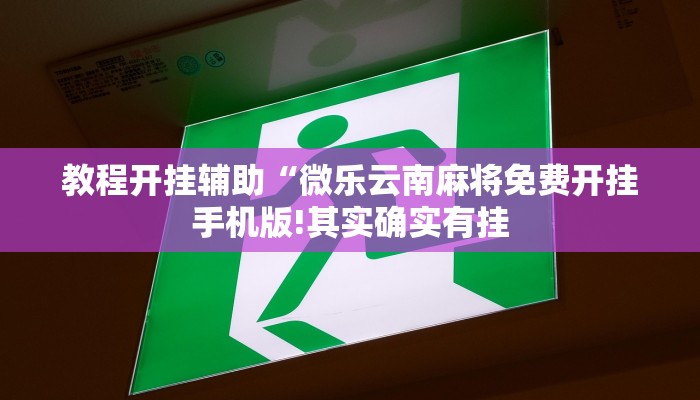 教程开挂辅助“微乐云南麻将免费开挂手机版!其实确实有挂