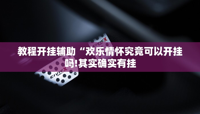 教程开挂辅助“欢乐情怀究竟可以开挂吗!其实确实有挂