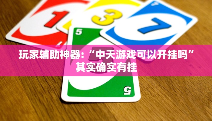 玩家辅助神器:“中天游戏可以开挂吗”其实确实有挂