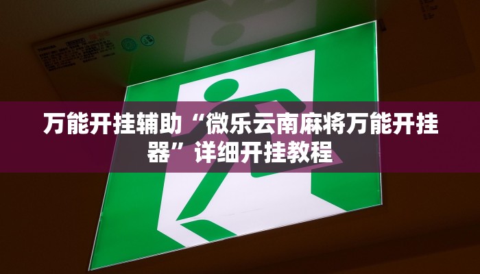 万能开挂辅助“微乐云南麻将万能开挂器”详细开挂教程