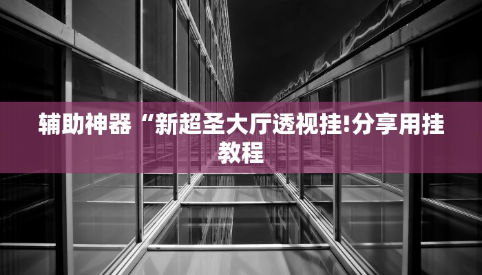 辅助神器“新超圣大厅透视挂!分享用挂教程