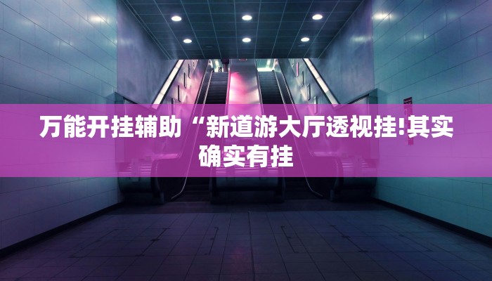万能开挂辅助“新道游大厅透视挂!其实确实有挂