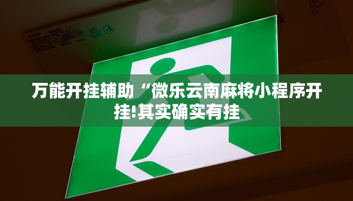 万能开挂辅助“微乐云南麻将小程序开挂!其实确实有挂