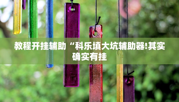 教程开挂辅助“科乐填大坑辅助器!其实确实有挂