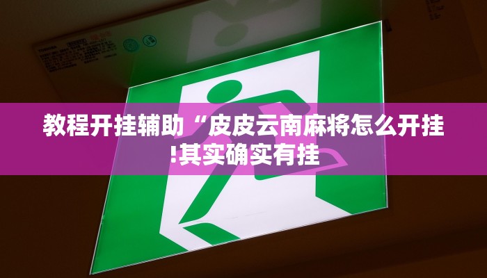 教程开挂辅助“皮皮云南麻将怎么开挂!其实确实有挂